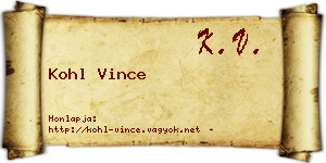 Kohl Vince névjegykártya