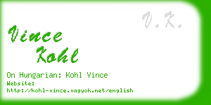 vince kohl business card